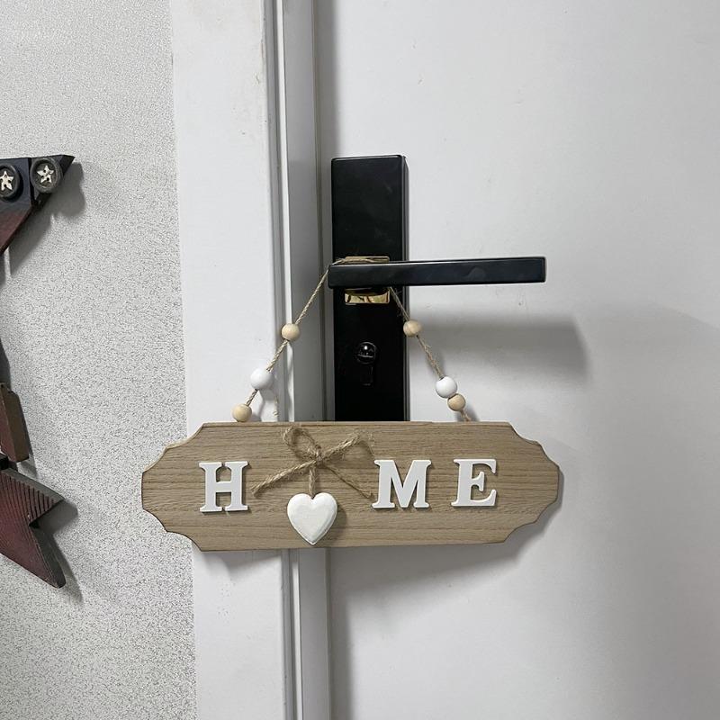 1pcs New Wooden Doorplate Welcome Hanging in Front of The Door Welcome Home Creative Decoration Board Bow