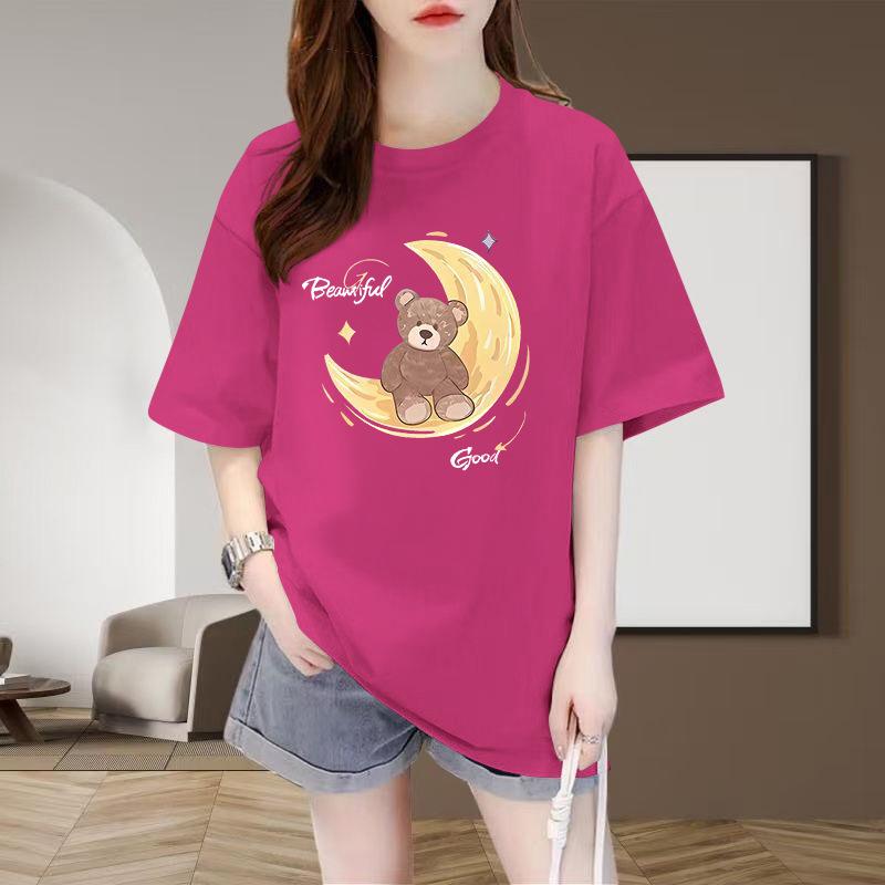 2026 European Style Plus Size Women's Cotton Short Sleeve T-shirt - Hot Selling, Loose, Slimming, Versatile, and Trendy