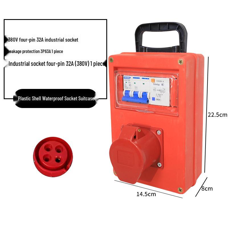 Compact Industrial Power Strip with RCD and Display for Construction Sites