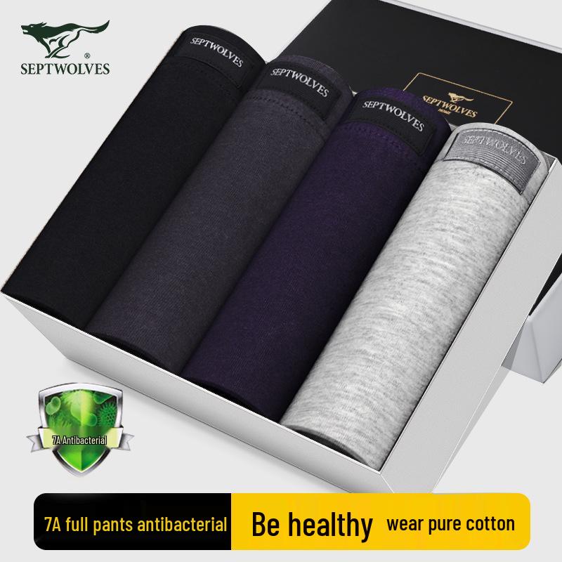 

Мужские хлопковые трусы-боксеры Septwolves: Антибактериальное, дышащее нижнее белье 5XL (Waist 103-110 cm, 100-110 kg)