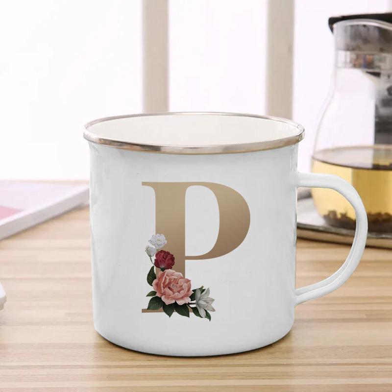 26 A To Z Initials Glod Letter Mugs Print Enamel Mug Coffee Cup Drinkware Personalized Gift Unusual Tea Cup Cupshe Custom Cups