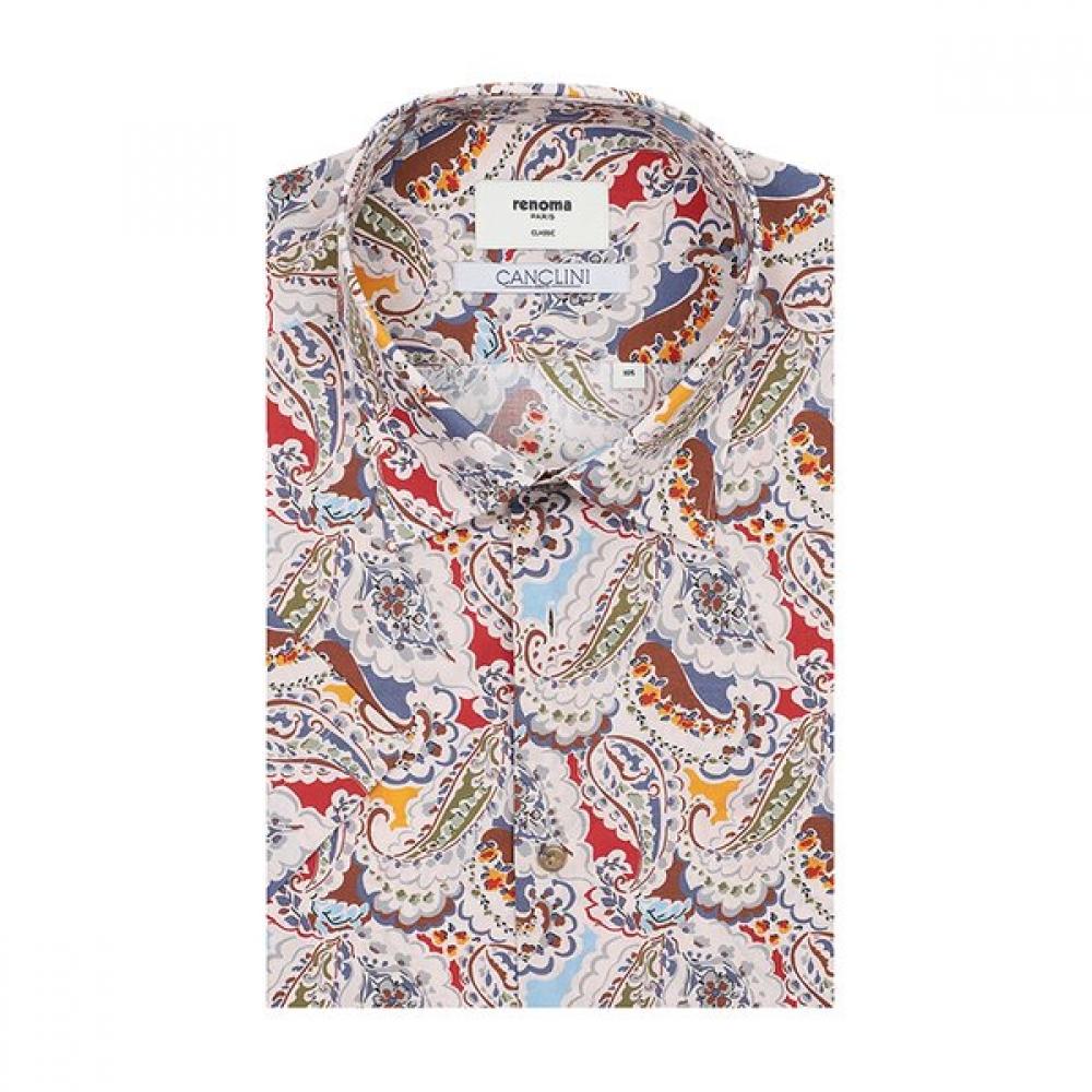 RENOMA Paisley Print Short Sleeve Classic Shirt [rousg1280 Bg]