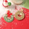 Christmas simple fashion drop oil red bow rice bead zircon geometric niche versatile earrings