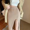 Women's Skirt Temperament High Waist Thin Elastic Force Split