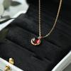 S925 Sterling Silver Natural Garnet Pendant Necklace
