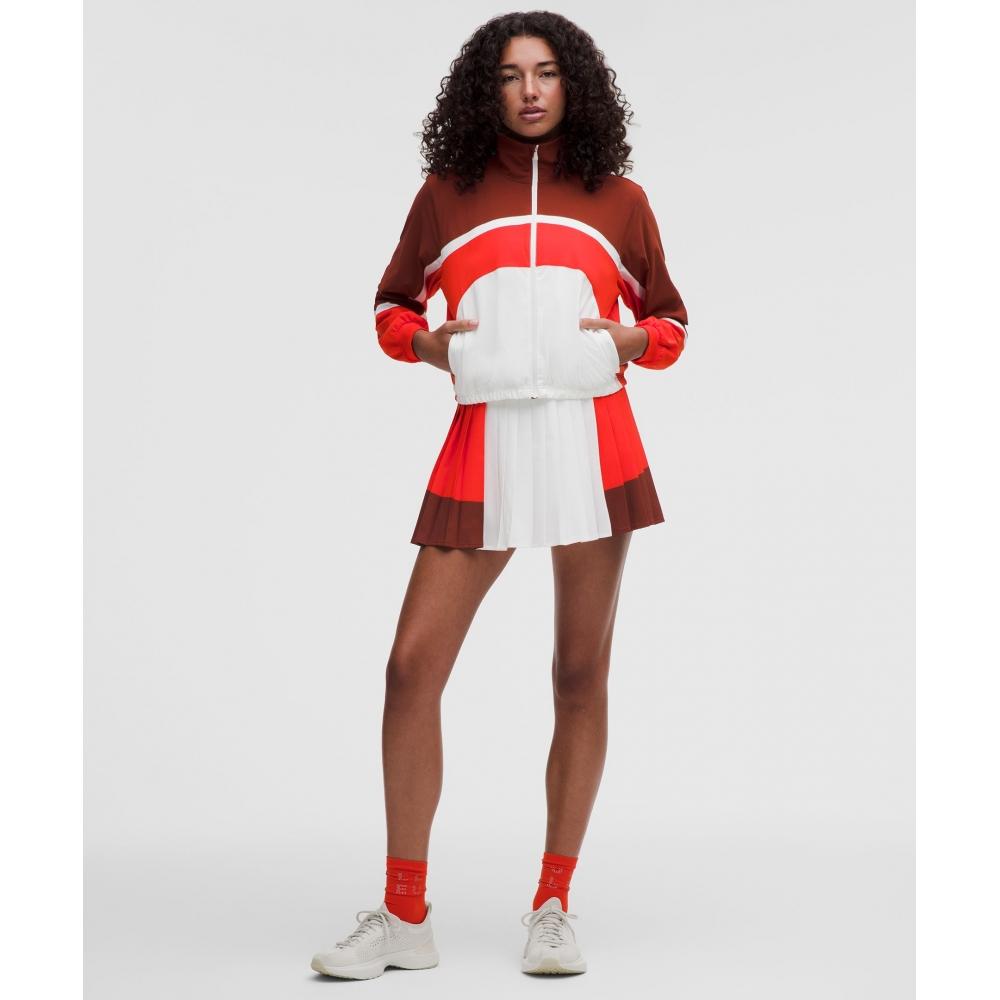 Lullulemon Coat Champ Pleated High-Rise Tennis Skirt Wht Crye Cach