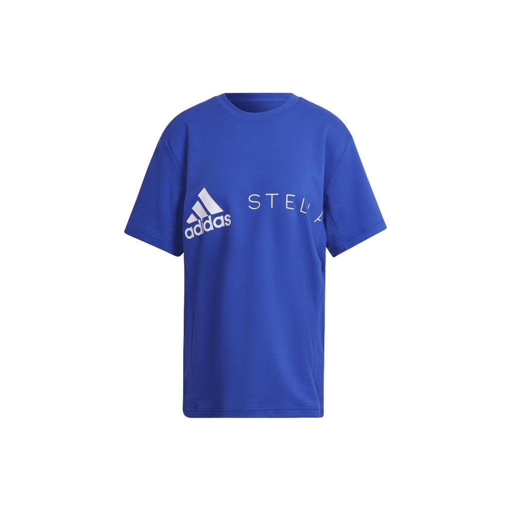 Adidas X Stella McCartney Asmc Logo Tee Sport Round Neck Short Sleeve Women Tops Cobalt-Blue HB7403