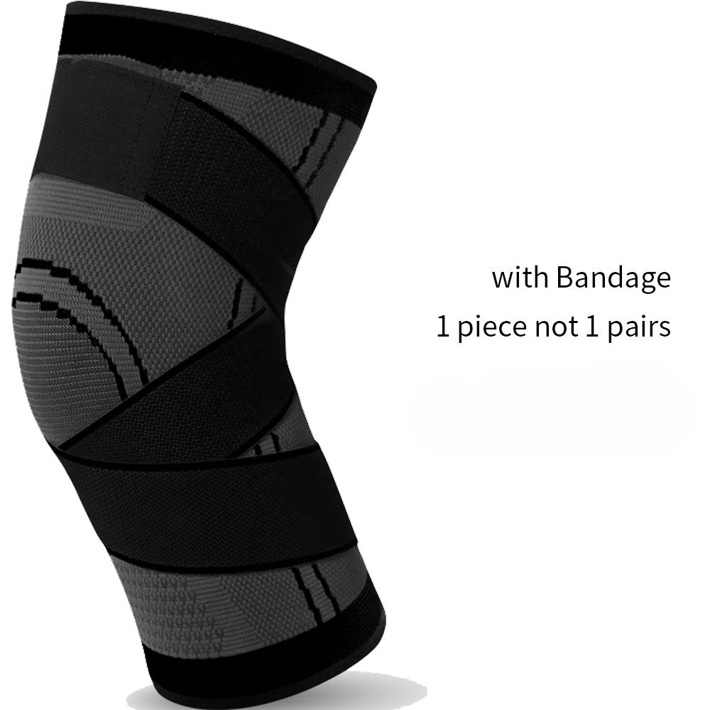 1 Piece Sports Kneepad Men Pressurized Elastic Knee Pads Support Fitness Gear Basketball Volleyball Knee Brace Protector Bandage