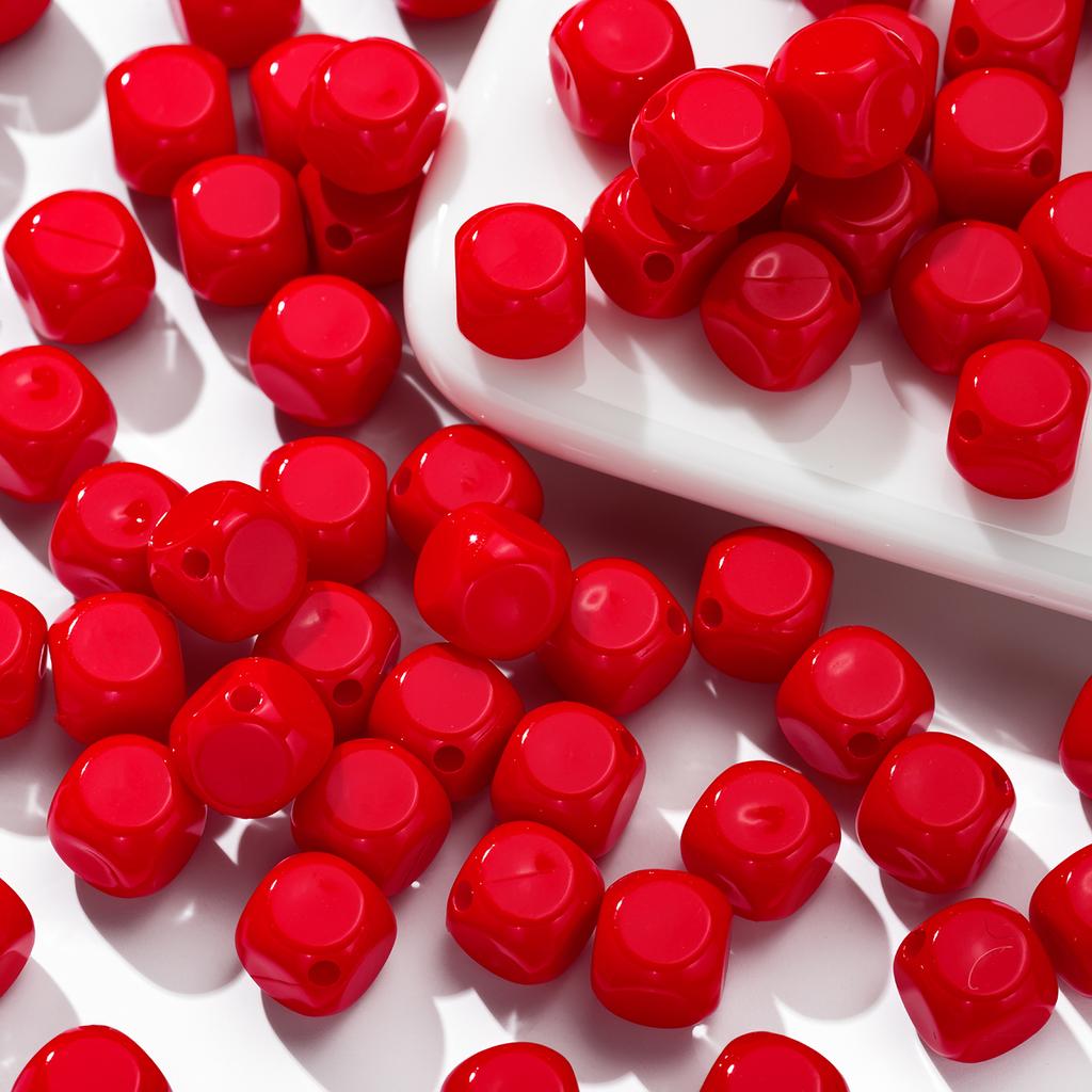 10pcs/lot 10mm Acrylic Square Solid Color Beads DIY Cube Shaped Spacer Loose Beads For DIY Earring Bracelet Jewelry Accessories