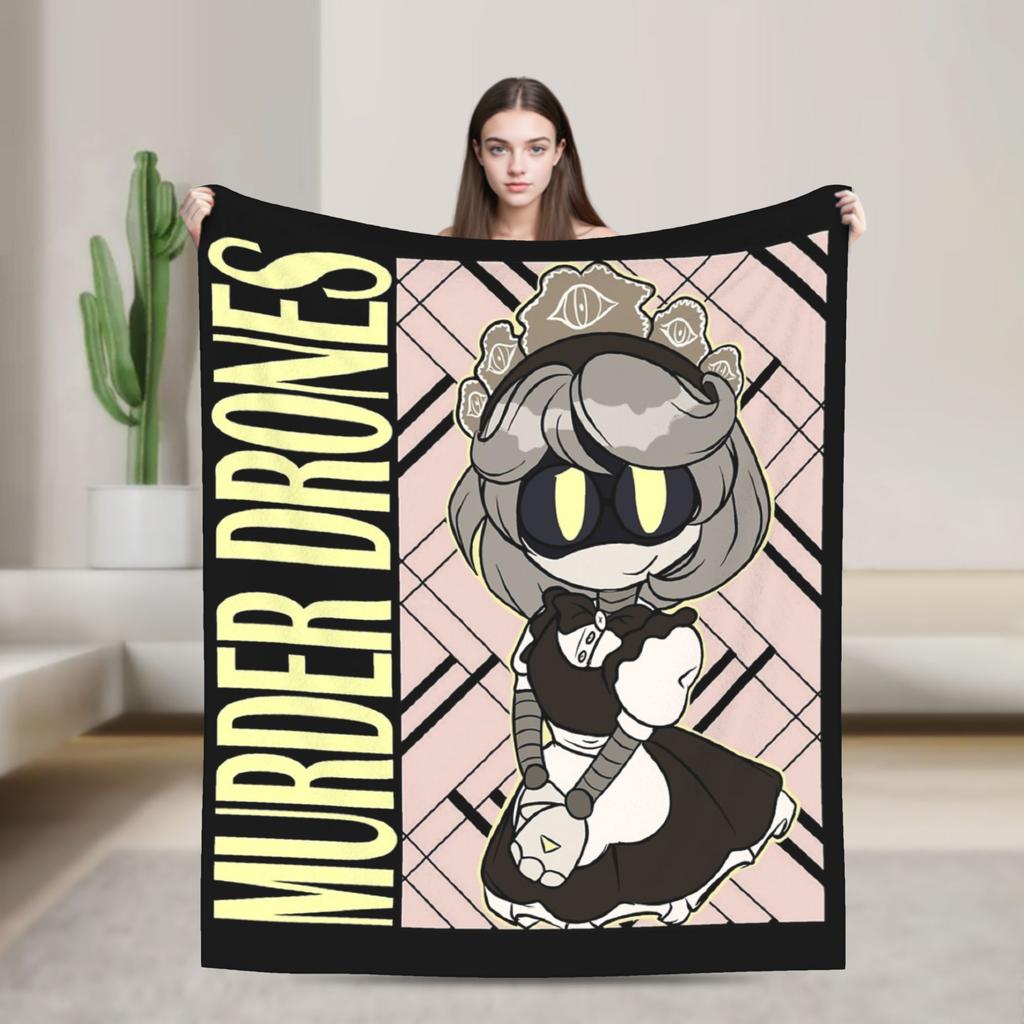 Serial Designation N Murder Drones Blanket Coral Fleece Plush Textile Decor Warm Throw Blanket for Sofa Bedroom Bedding Throws