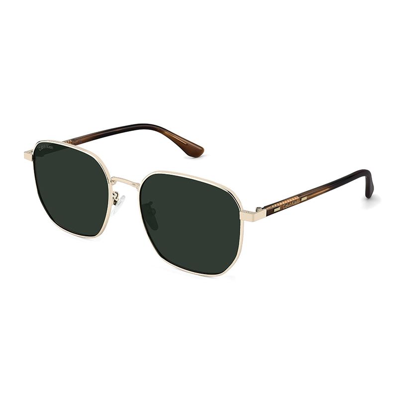 Calvin Klein Personality Mirror Leg Letter Logo Driving Travel Sun Protection UV Protection Sunglasses Metal Irregular Shape Sunglasses CK25122SLBK