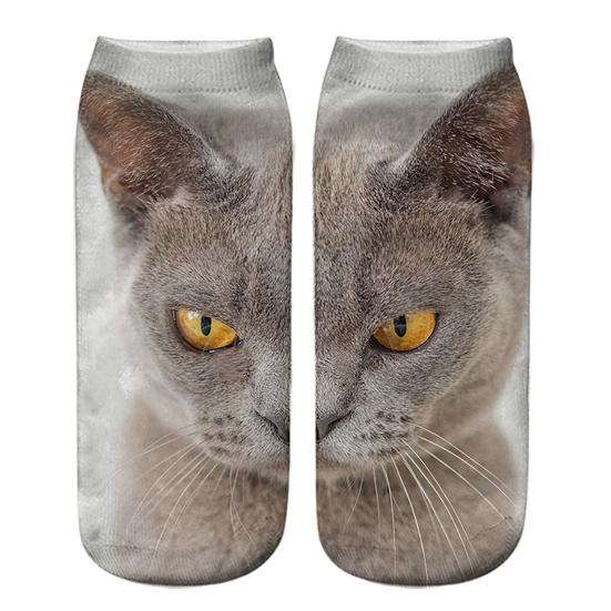 Realistic Cat Face Socks 3D Cat Print Socks Breathable Cute Kitten Socks Funny Xmas Birthday Gifts for Women Men Cat Lovers