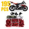 195PCS Complete Fairing Bolts Screw For Kawasaki ZX6R ZX7R ZX9R ZX10R ZX12R ZX14R Versys 650 Ninja 650R 1000 Z750 Z1000 ZZR600