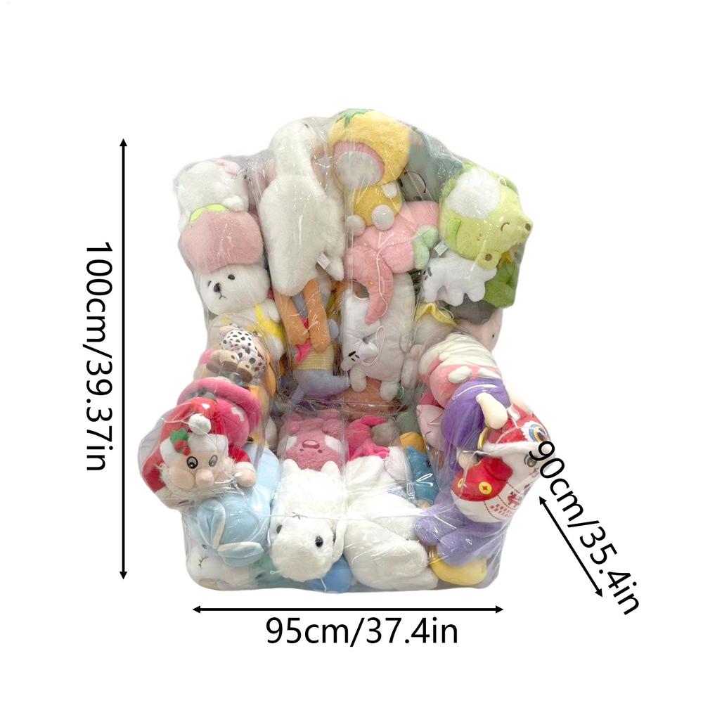 45x35x30cm/100x95x90cm PVC Stuffed Animal Bean Bag Storage Waterproof Stuffed Animal Bean Bag Cover Organizer(Not With Toys)