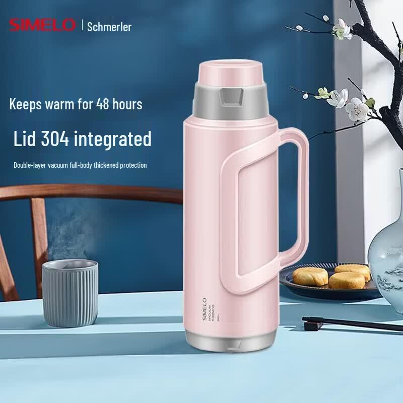 Smiler 2L Elegant Pink Glass Lined Air Pot Thermos