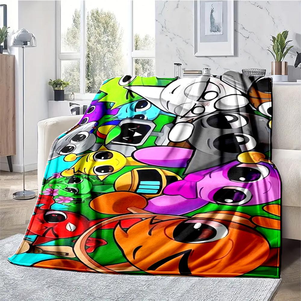 Coperta stampata a tema Sprunki - Perfetta per divano, letto, viaggi e uso all'aperto | Lavabile in lavatrice, accogliente e resistente.