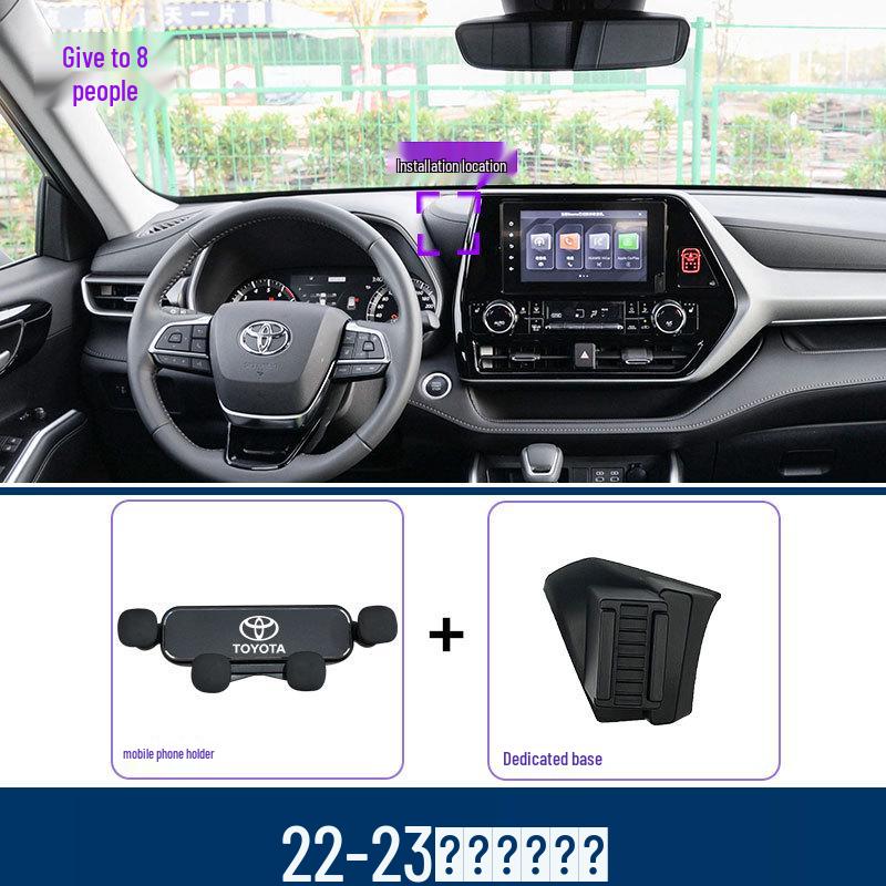 Handyhalterung für Toyota Highlander (2009–2023): Lüftungshalterung mit Navigationshalterung