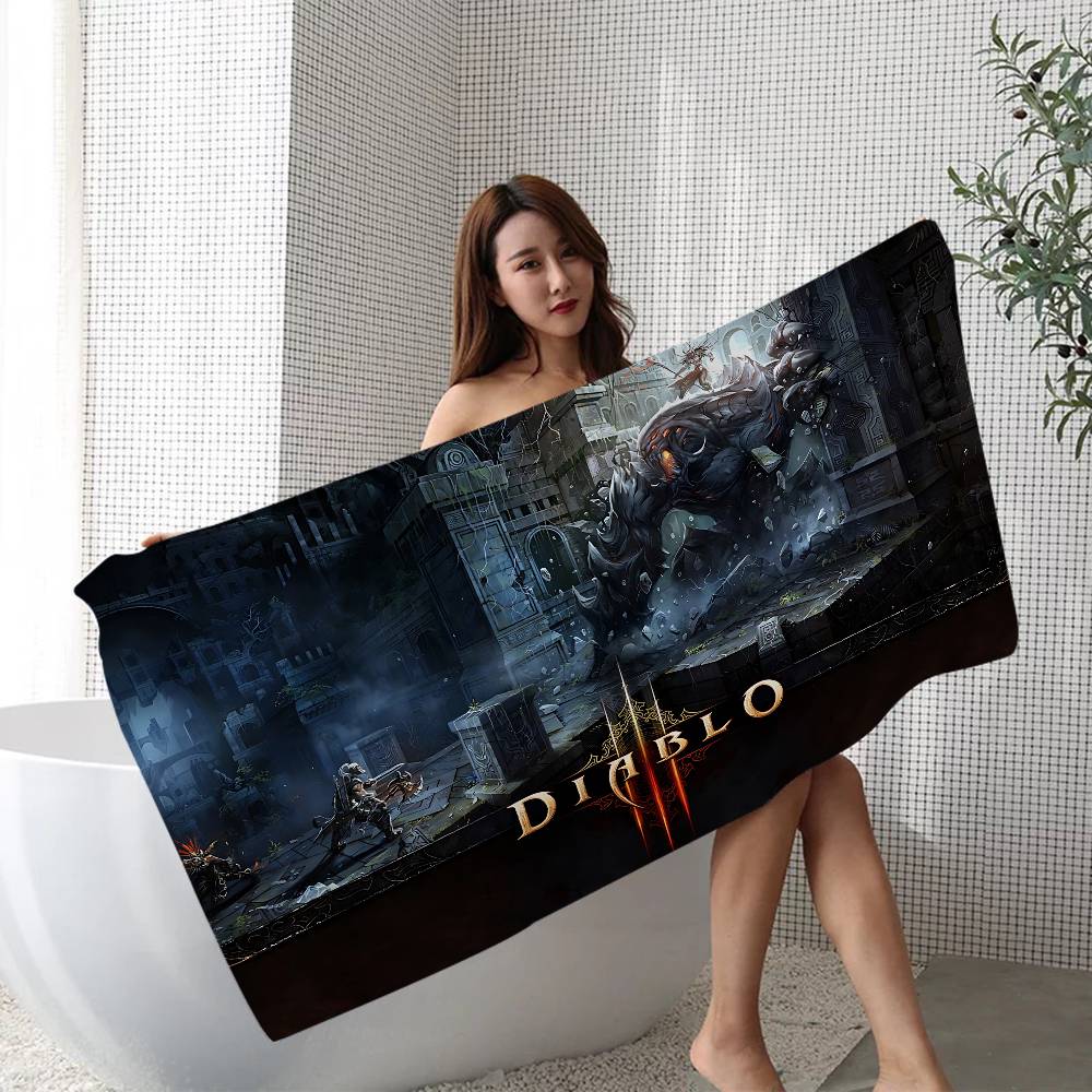 Classic Game D-Diablo Microfiber Blanket Quick Drying Beach Towels Oversized Printing Super Absorbent Pool Towel Blanket