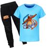 Children's Set Casual Sports Cartoon Printed Short-sleeved Round Neck T-shirt and Trousers 2-piece Set