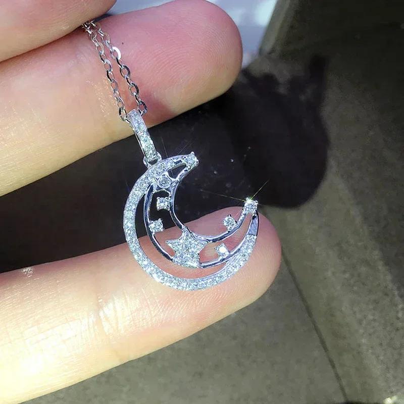Gift Creative Style Star Shape Pendant Necklace For Women Lovely Neck Jewelry With Brilliant Cubic Zirconia Daily Collocation