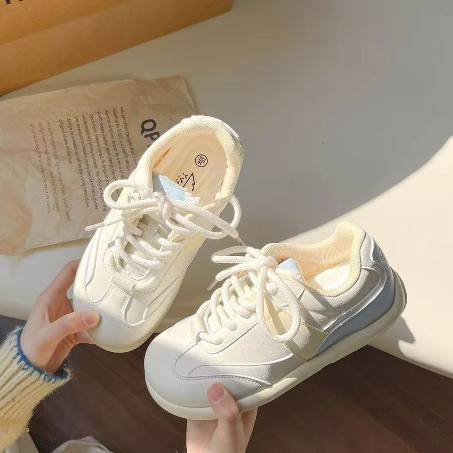 Niche versatile shoes women's new thick baseplate shoes retro little white shoes women