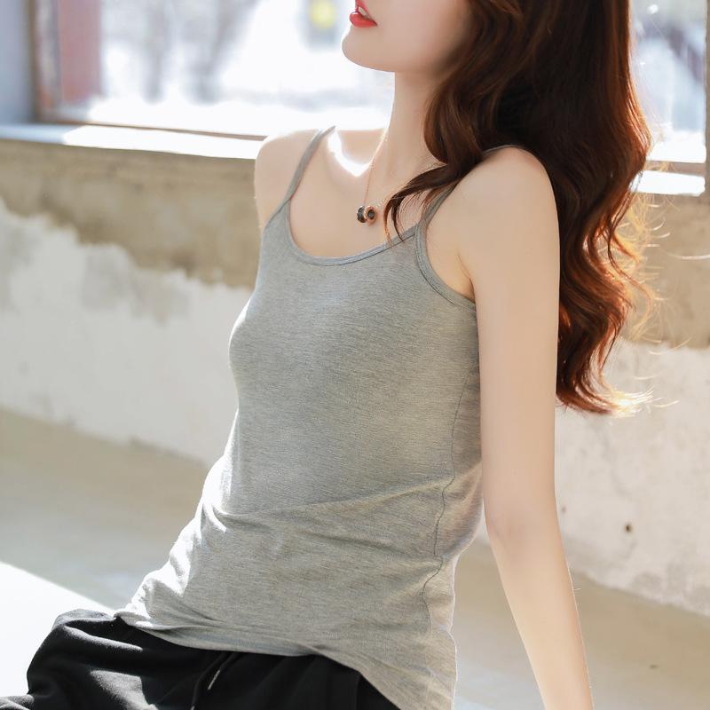 Summer Modal Sling Vest Women's Slim Skinny Inner Black Basic Bottom Sleeveless Exterior Top