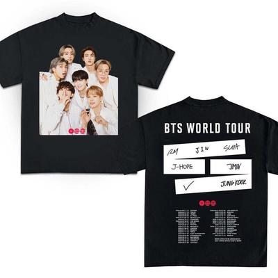 Mode Été 2026 T-shirt Double Face Tournée Mondiale BTS, T-shirt Come Back Bangtan pour Army, T-shirt Album Kpop, T-shirt Army Kpop, T-shirt Comeback Bangtan