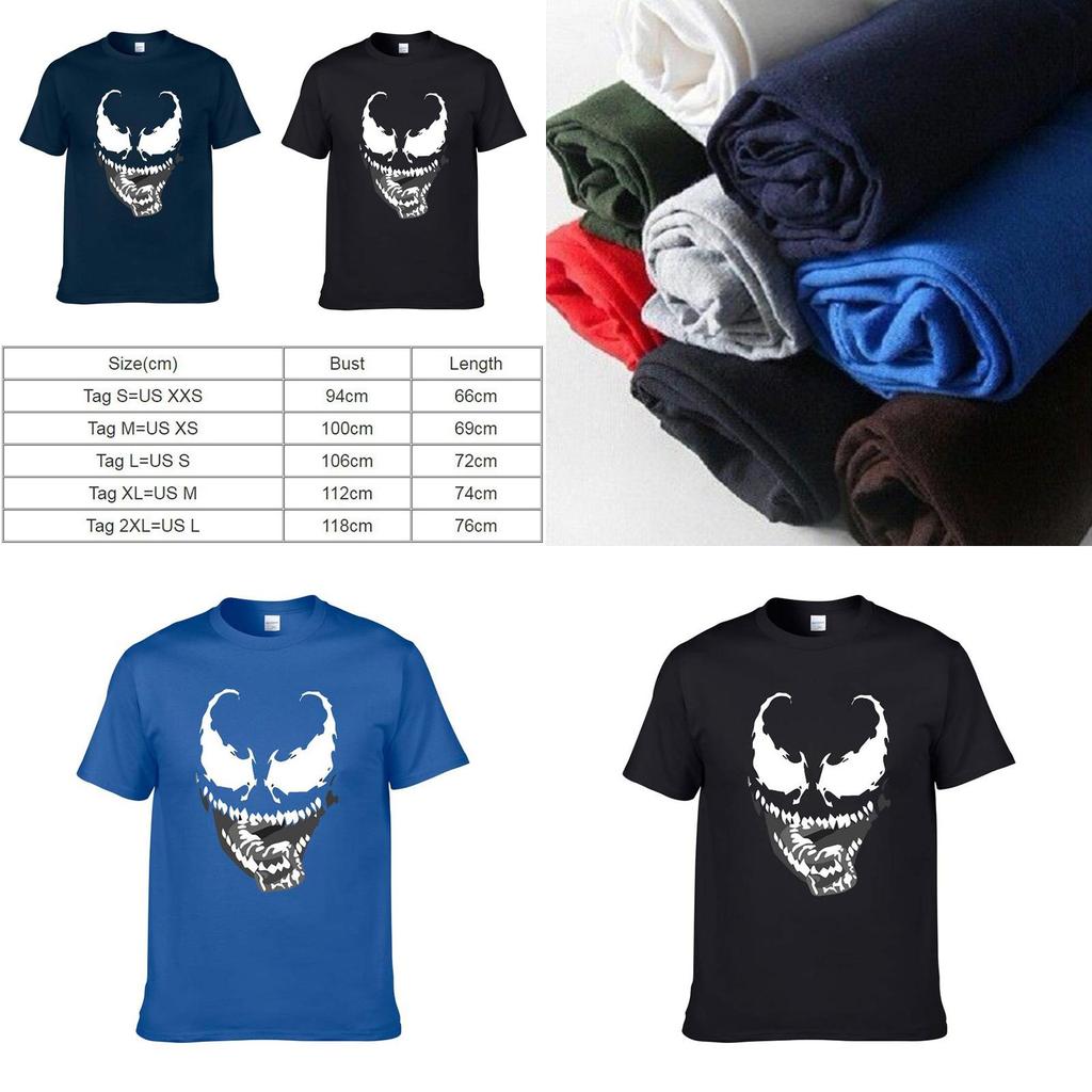 Cotton Blend Comic Movie Venom Print T-shirt For Men And Women**