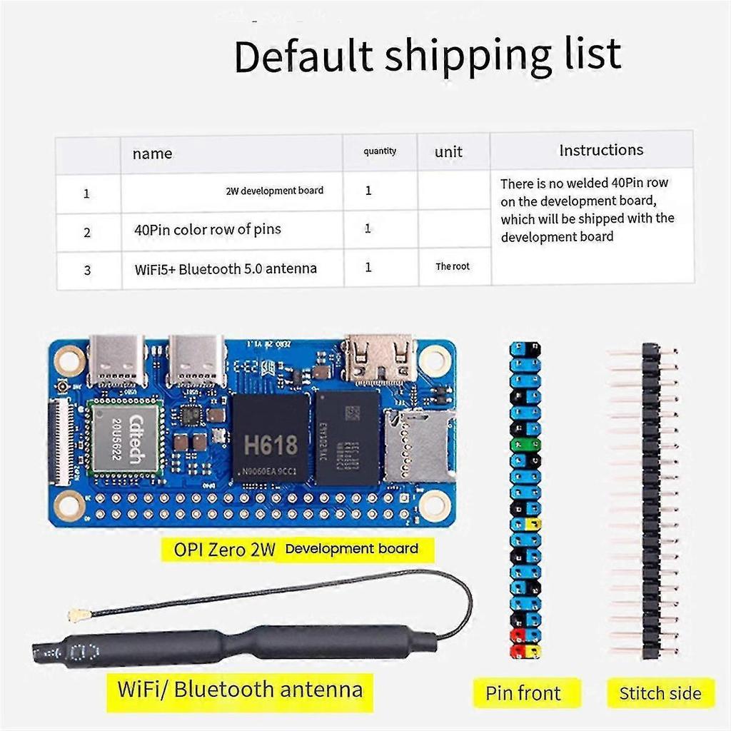 For Zero 2w Development Board 1g Ram+expansion Board+case Ddr4 Mini Pc H618 Wifi5 Bt5.0 Support 4k