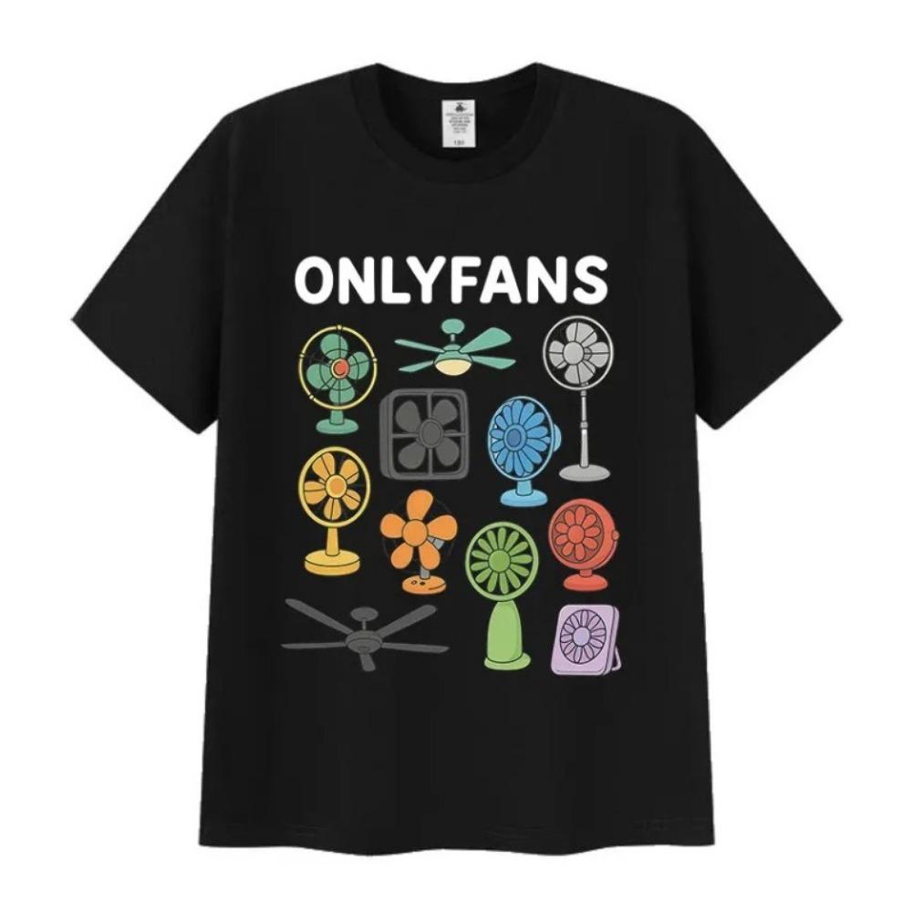 

Funny Only Fans Emoji Print T-Shirt for Women Summer Comfortable Short Sleeve Retro Round Neck Knit High-Quality T-Shirt Top M
