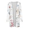 Women's Fashion Loose Casual Pocket Flower Print Long Sleeve Cardigan Jacket Tops