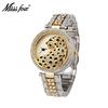 MISSFOX Women Quartz Watch Fashion Bling Casual Ladies Watch Female Quartz Gold Watch Crystal Diamond Leopard For Women Clock