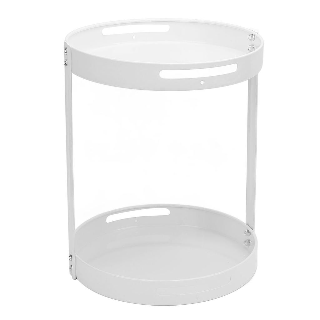 Rotating Spice 2 Tier Carbon Steel Multifunctional Round 360 degrees Turntable Spice Rack for Kitchen Cosmetics