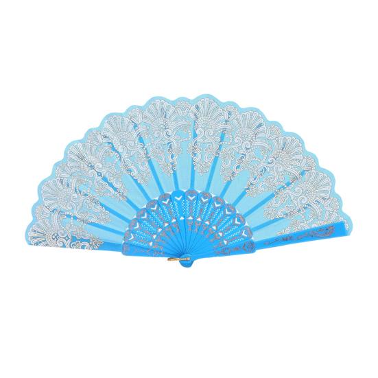 Vintage Folding Fan Carved Plastic Ribs Hand Held Fan Portable Summer Cooling Fan Wedding Dance Party Performance