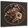 Canvas Print, Beige Flowers and Leaves
