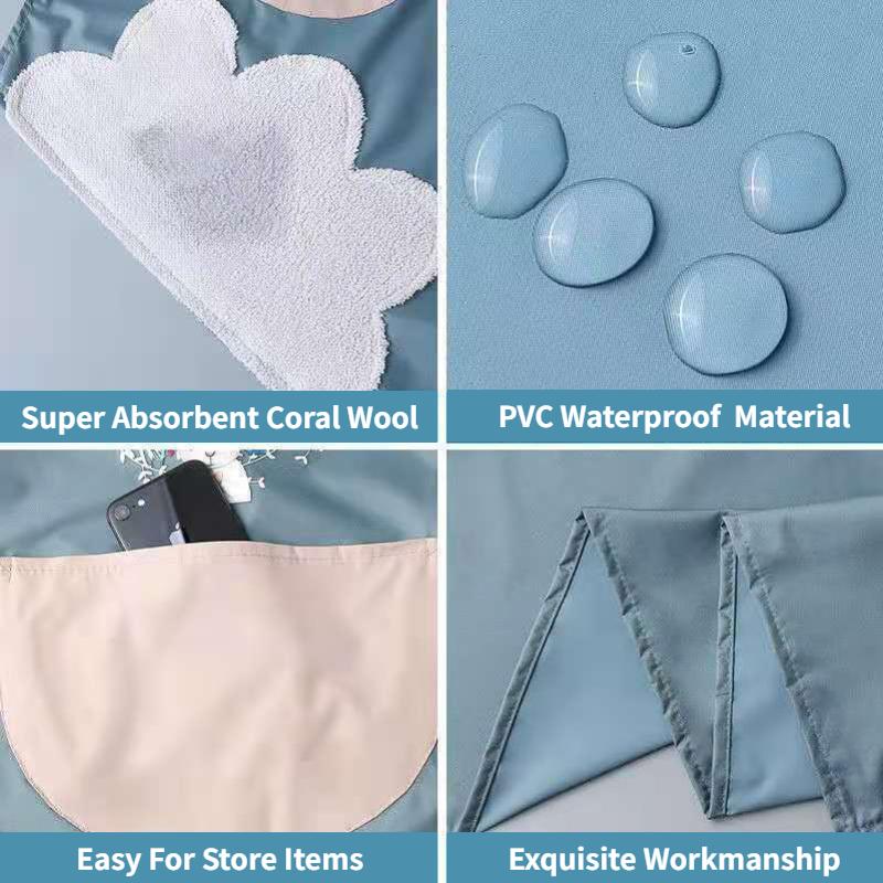 Dámská zástěra voděodolná pro domácnost PVC Zástěry odolné proti oleji Pro kuchaře Vaření Pečení Úklid domácnosti Restaurace Kuchyňské doplňky