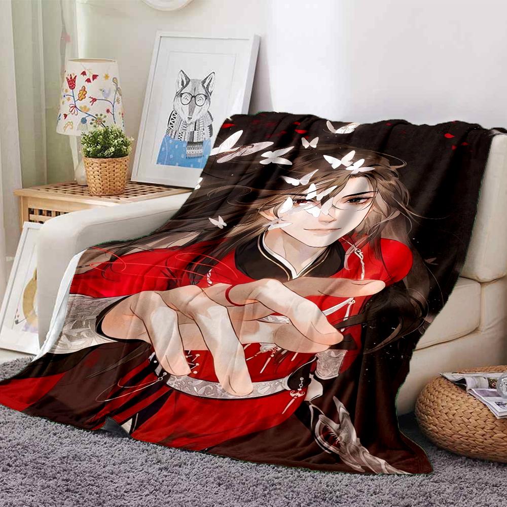 1Pc Heaven Official's Blessing Anime Print Blanket Soft Comfortable Polyester Throw Blanket Allseason Warm Coverlet Bedroom Office Outdoor Gothic Fant