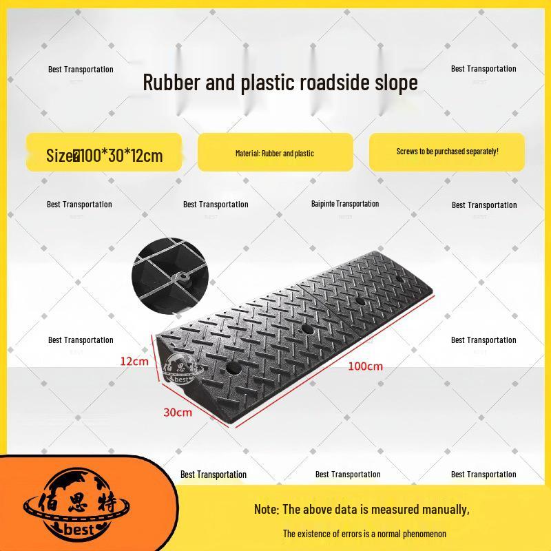 Household Rubber Threshold Ramp for Curbs and Slopes: Car and Road Edge Climbing Pad
