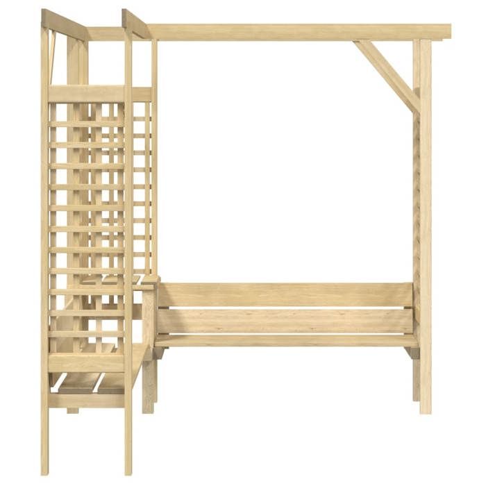 VidaXL Pergola d'angle avec banc Bois de pin imprégné