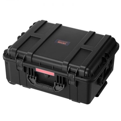 VEVOR 2.5 Cu.ft Weatherproof Hard Case, Waterproof Hard Case with Rolling Wheels and Retractable Pull Handle