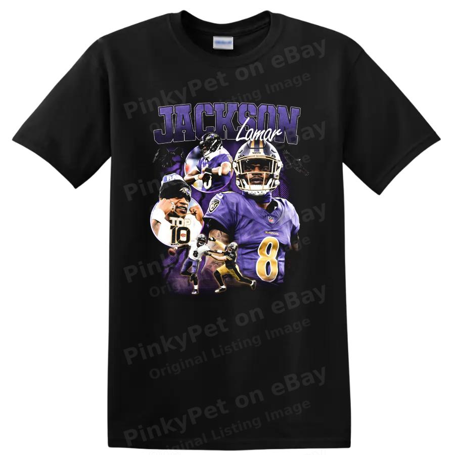 Maglietta Lamar Jackson Baltimore Ravens Ritratto Giocatore di Football T-shirt
