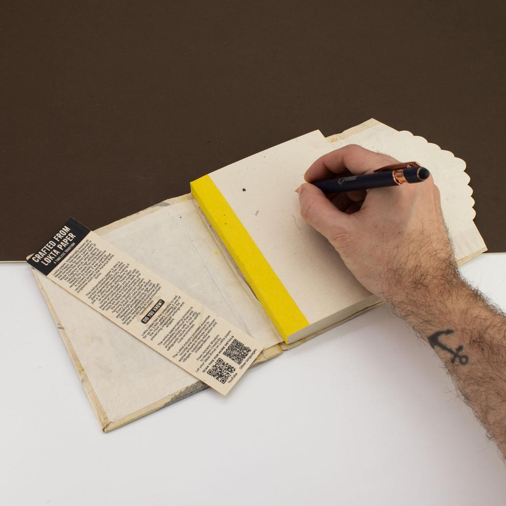 Pressed Bougainvillea Lokta Journal, Handmade in Nepal 15x12cm
