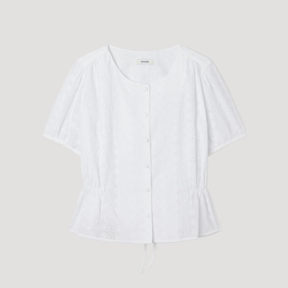 

[She S miSS] Shirring Strap Short Sleeve blouSe Swwblp22100 Ow off-white/55