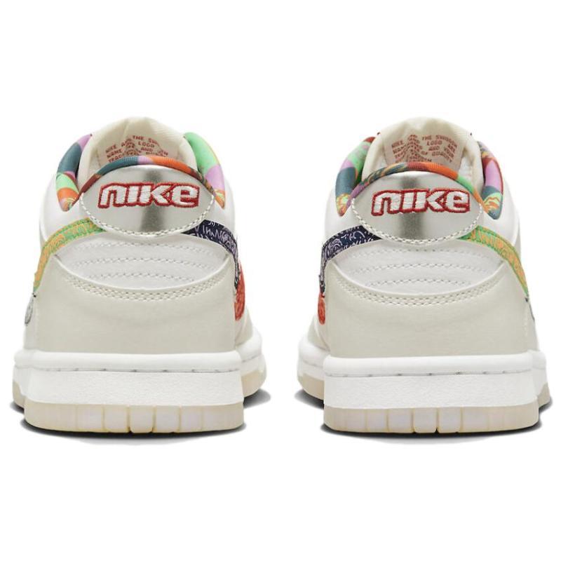 Nike Dunk Low White Multi-Color Paisley GS Sneakers FN8913-141