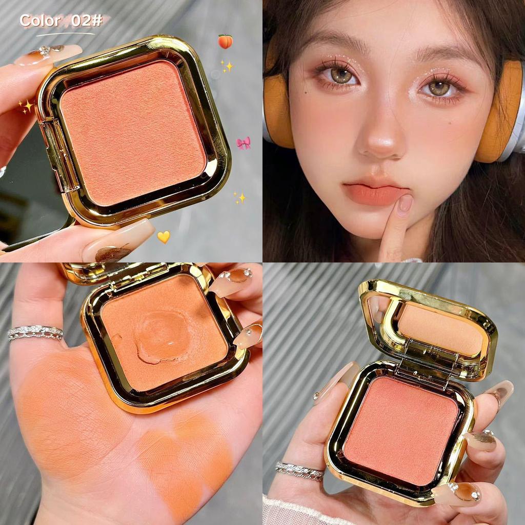 Matte 3D Blush In Apricot Brown - Low Saturation Nude Makeup for Beginners and Influencers