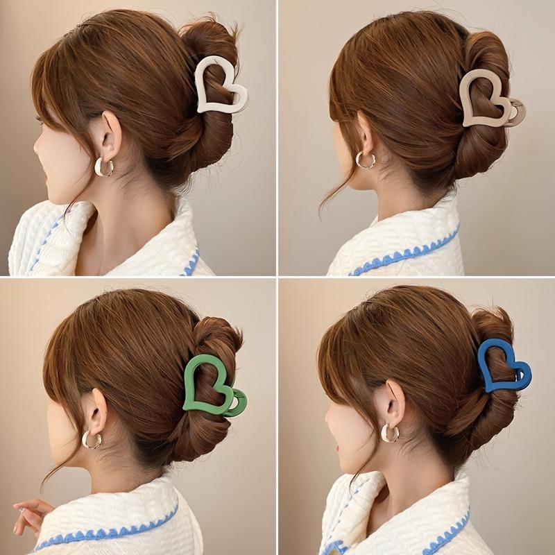 6 SZT./ZESTAW Damskie Klipsy do Włosów Miłość Matowe Wielokolorowe Plastikowe Klipsy do Włosów Miłość Modny Słodki Styl Wyjście Stylizacja Włosów Makijaż ba