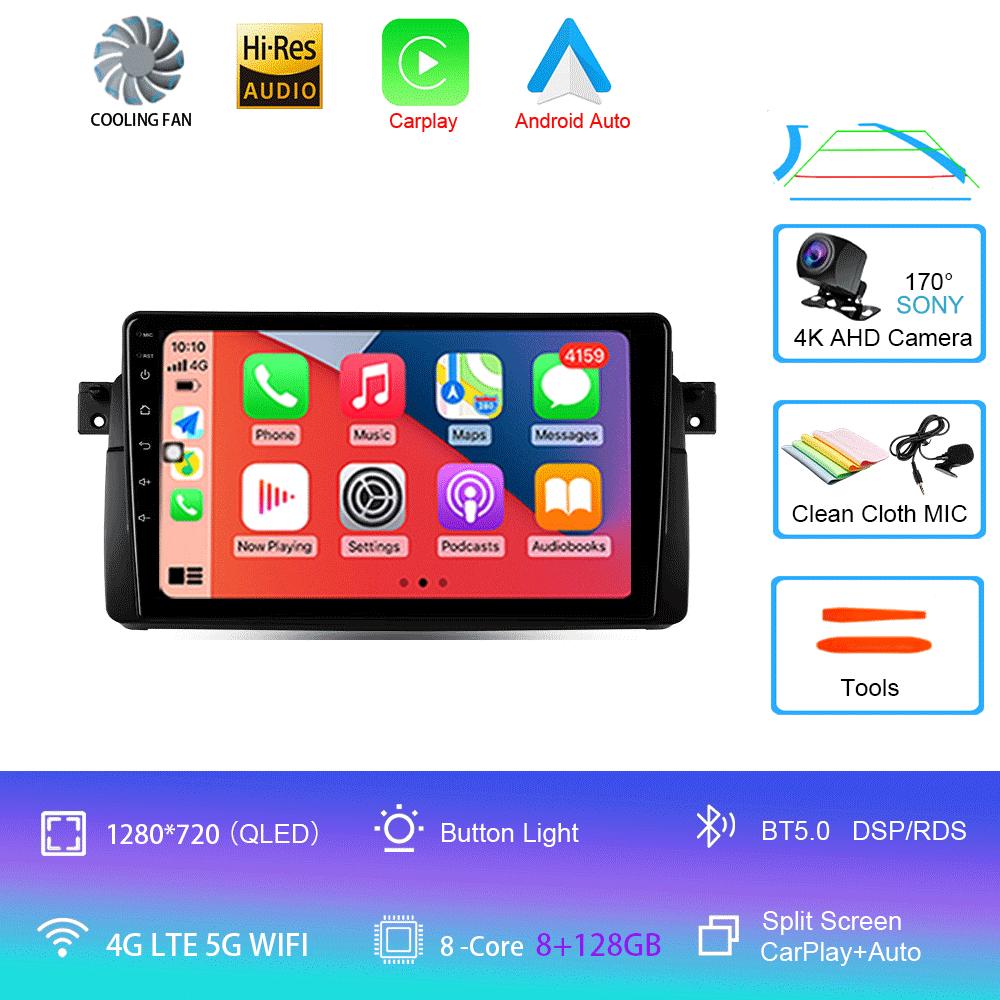 Car Radio Android 14 Carplay For BMW E46 M3 1998 1999 2000 2001 - 2006 Navigation GPS Multimedia Player Stereo wifi+4G BT 2 DIN