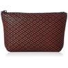 [Inden-ya] Pouch No.4 Pouch, Black Deerskin with Red Lacquer, Hishigiku Pattern, 4405-21-017