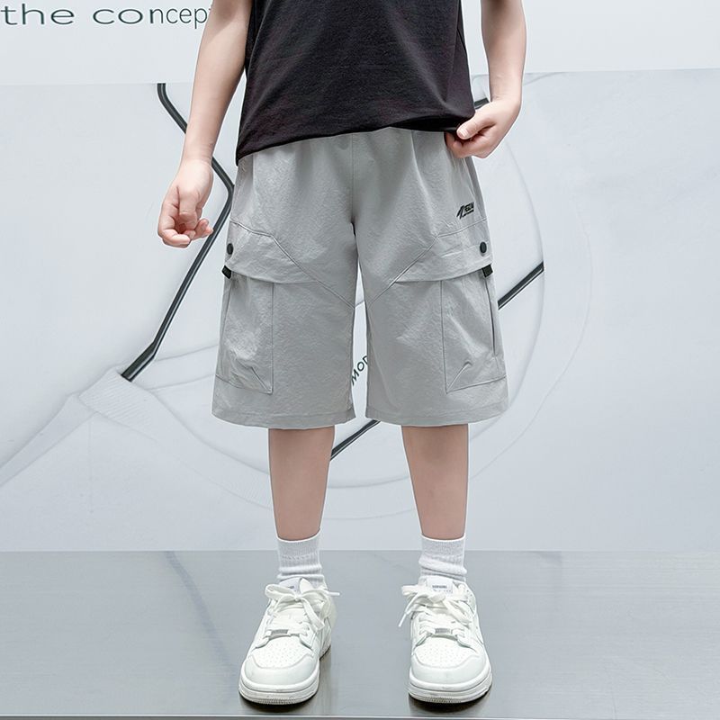 Boys' Lightweight, Loose-Fit Workwear Shorts: Simple and Stylish Summer Kids' 5/10-Length Shorts, Casual Athletic Pants
