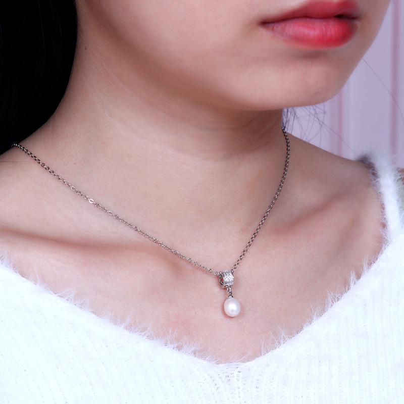 Trend Freshwater Natural Pearl Necklace pendant For Women,Pearl Pendant necklace Wife Engagement Gift